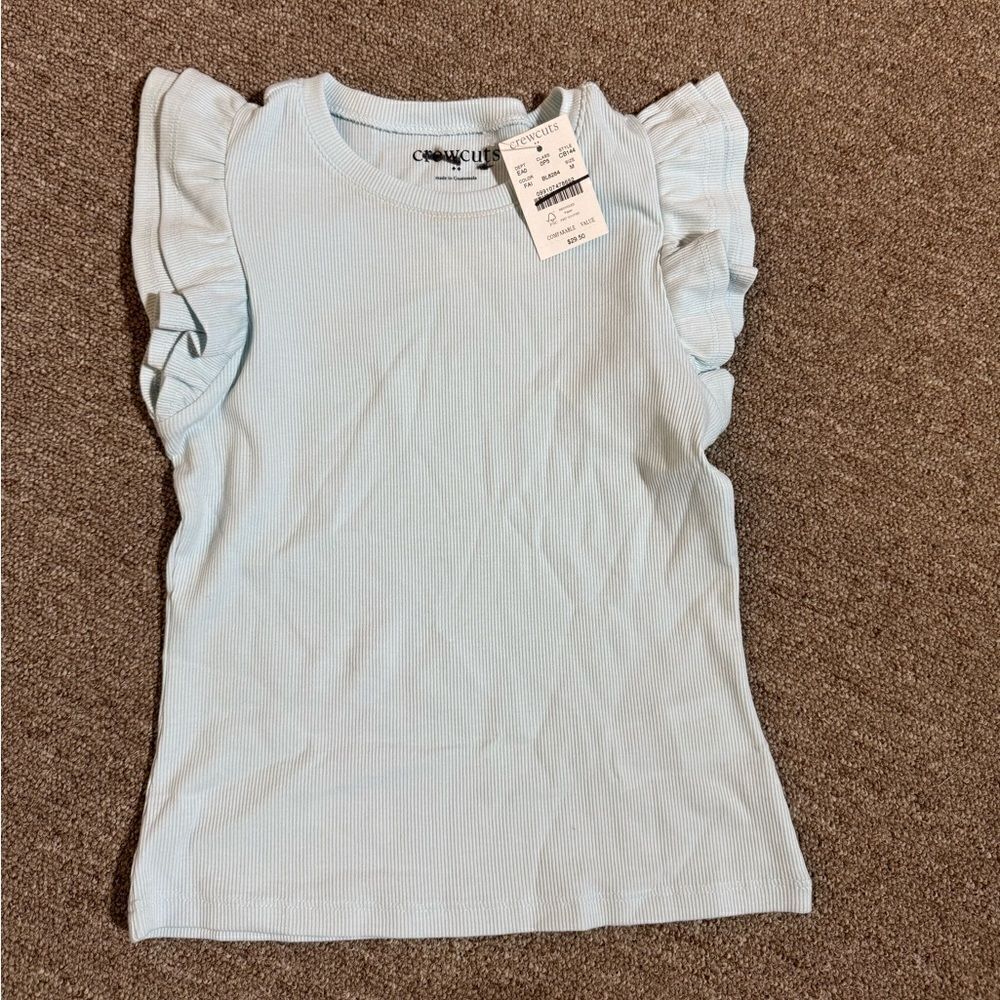 J.Crew Factory Crewcuts Girls' ribbed ruffle-sleeve tee - Picture 2 of 6